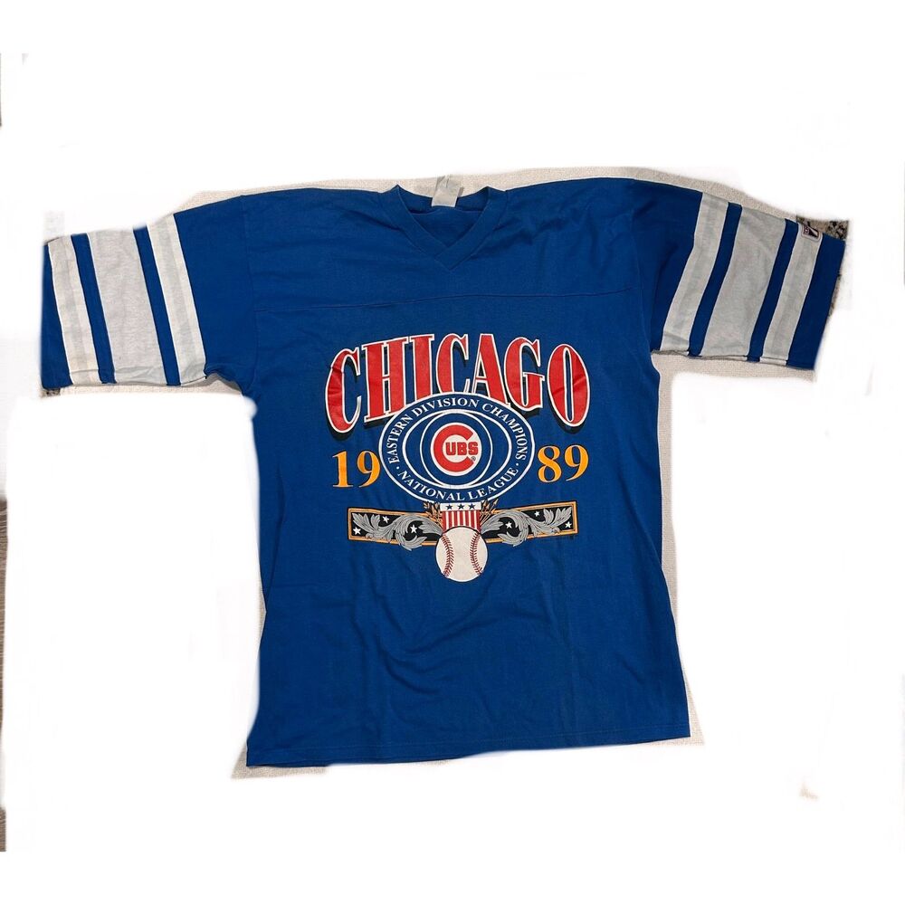Vintage Chicago Cubs Jersey Tee Shirt 1989 Eastern Division Champs Size XL